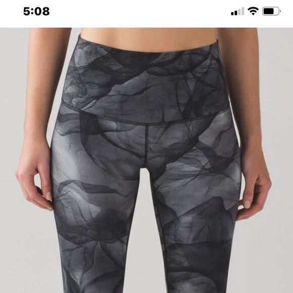 Lululemon Wunder Under Pant Hi Rise Midnight Tulle Multi Black - Picture 3 of 9